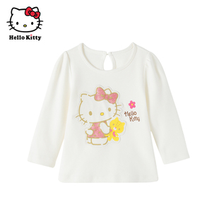 采童庄HelloKitty童装女童棉长袖T恤圆领上衣打底衫