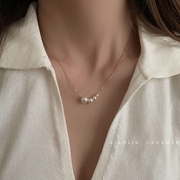 珍珠项链女款2024轻奢小众锁骨链，高级感装饰气质颈链配饰
