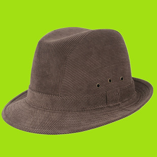帽子男春夏礼帽时尚英伦爵士帽咖色黑色潮流复古灯芯绒专业高端