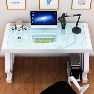 。电脑桌台式家用钢化玻璃书桌办公桌电竞桌电脑桌卧室小户型