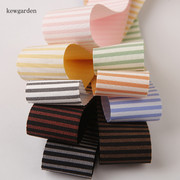 4cm韩国进口彩色竖条纹织带DIY手工蝴蝶结发饰丝带材料 条纹缎带