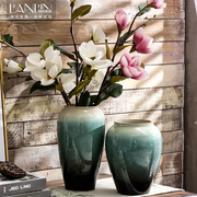 高档现代中式地中海美式风格陶瓷花瓶，家居仿真花套装桌面客厅摆件