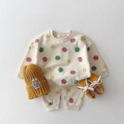 新生儿春秋套装1-2周岁男童女童宝宝长袖上衣+长裤两件套婴儿衣服