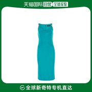 香港直邮Versace 女士青色绿色绉纱连衣裙