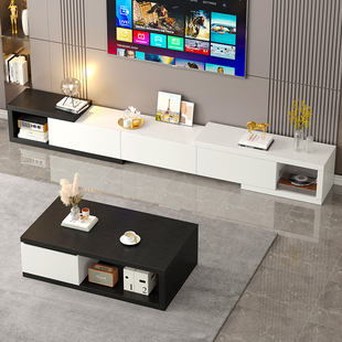 电视柜茶几组合可伸缩简约现代小户型客厅高级落地柜矮柜电视机柜
