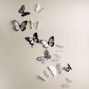 墙贴画3d立体仿真蝴蝶墙纸，冰箱卧室客厅，镜子衣柜创意墙壁装饰贴纸