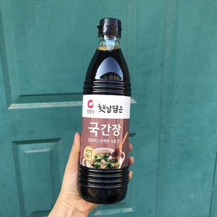 韩国进口清净园海带汤用酱油840ml无添加炖汤韩式料理调味品