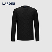 lardini纯山羊绒绞花毛衣男士，秋冬商务休闲羊绒衫保暖套头毛线衫