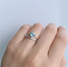 捡漏天然蓝托帕石戒指活口镶嵌女款天空蓝指环水晶戒指饰品礼物