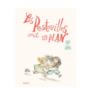 两个捣蛋小女孩有个计划lespestouillesontunplan三胎家庭趣味故事，法国插画家tizianaromanin法文原版艺术绘本