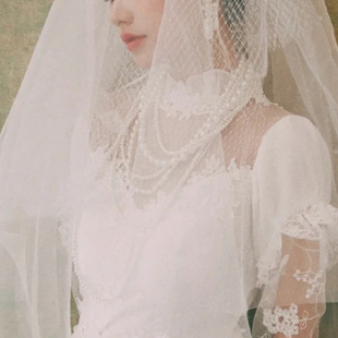 多层大小珍珠项链，双层婚礼新娘旗袍颈链饰品锁骨，毛衣链条长款856
