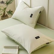 ins水洗棉枕套单件纯棉，家用枕头套全棉一对装枕芯套内胆套48x74cm