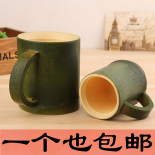 定制水杯印字雕刻天然竹杯子茶杯咖啡扎啤杯，竹筒杯旅游