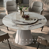 毕加索大理石餐桌圆桌家用意式高级感白色高端圆形饭桌法式奶油风