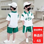 1-8岁男童夏装套装酷帅气男孩短袖，儿童炸街衣服夏季宝宝polo衫潮5