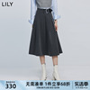 lily2024春女装减龄学院，感复古通勤款显瘦高腰a字百褶半身裙