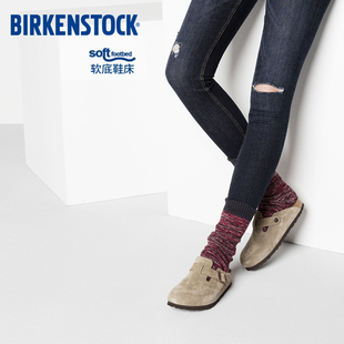 birkenstock勃肯包头软木拖鞋德国进口绒面软底拖鞋boston