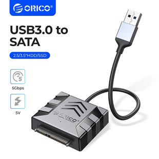 orico奥睿科sata转usb3.0易驱线外接2.5英寸3.5通用台式机电脑机械硬盘，连接线笔记本光驱转接线固态ssd改移动