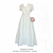 大码胖mm法式高级感白色连衣裙，套装夏季设计感小众开衫裙子两件套