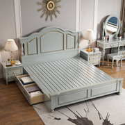 曲美家居储物床美式实木床双人床主卧家具现代简约收纳抽屉箱
