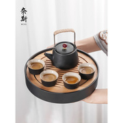 茶具套装家用轻奢个人专用日式复古茶盘简易陶瓷功夫泡茶壶喝茶杯