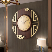 新中式实木大气挂钟表客厅，挂墙时钟家用创意，2023高档装饰挂表