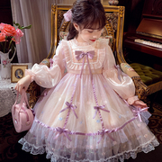 女童洛丽塔公主裙春装，2024洋气儿童蓬蓬网纱连衣裙，女孩生日裙
