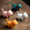禾潼 简约北欧创意陶瓷小动物摆件桌面装饰家居可爱小猫小茶宠