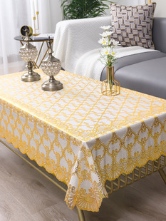 欧式烫金桌布防水防油免洗防烫pvc塑料茶几餐桌，垫长方形家用台布