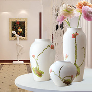 家居装饰品三件套摆件景德镇陶瓷器花瓶插花器禅意客厅现代新中式