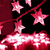 星星灯串装饰灯小彩灯串带五角星灯圣诞生日LED小彩灯暖白10米100
