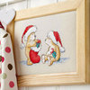 小小鱼ANC绣线十字绣套件 COL216-4小熊的圣诞礼物 亚麻绣布卡通