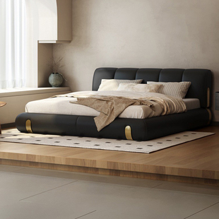 北欧磨砂布床现代时尚布艺，床1.8米主卧床婚床1.5米小户型轻奢软床