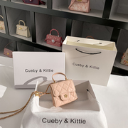 cueby&kittie小香风，菱格链条包包，女2023潮糖果色零钱包手提包