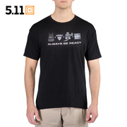 美国5.11军迷T恤 511印花圆领文化衫男士户外轻薄透气短袖41191OK