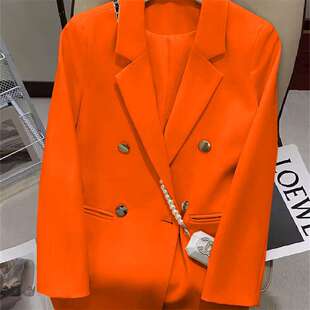 玫红色西装外套女2024春秋季韩系高级感气质流行西服11个颜色