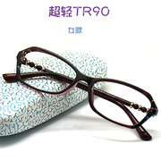 TR90超轻眼镜架全框女款眼镜框酒红色近视眼睛框平光女式淑女