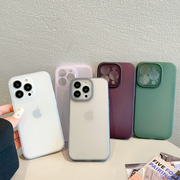苹果15promax真液态硅胶手机壳半透明款iPhone14夏季保护套全包适用13纯色ins简约12