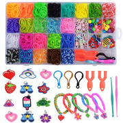 32格彩虹橡皮筋彩色手工，diy编织器益智儿童玩具，编织手链盒子套装