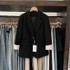 欧货2024春季韩版宽松显瘦西装外套，女撞色设计感气质西服上衣