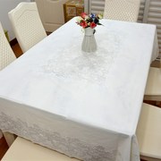 家用6人长方形餐桌茶几台布PVC防水防油免洗防烫简约紫色桌布