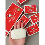 日本进口3枚入牛奶香皂洁面皂，香皂洗脸清洁牛乳石碱沐浴皂盒装