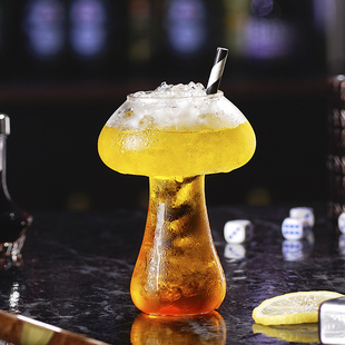 创意餐厅蘑菇杯耐热玻璃杯饮品杯酒吧个性调酒杯子果汁杯鸡尾酒杯
