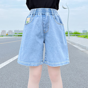 女童夏装牛仔短裤2024大女童夏季洋气，时髦浅蓝清爽感夏款裤子