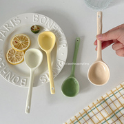 高颜值陶瓷小勺子长柄汤勺家用日式可爱喝汤调羹圆头盛汤舀粥汤匙