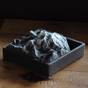 父亲节礼物创意水泥烟灰缸防飞灰带盖家用客厅桌面北欧摆件送男友