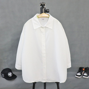 男童纯白长袖衬衣2023街舞，超薄宽松儿童蝙蝠袖，衬衫空调防晒开衫