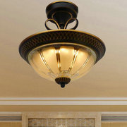 欧式吸顶灯卧室led圆形，卫生间美式复古玄关厨房阳台过道灯饰灯具