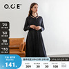 OCE女装X型连衣裙秋季波点收腰裙子长袖休闲气质显瘦连衣裙