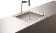 德国汉斯不锈钢厨盆水槽带龙头43201007 洗碗池抽拉龙头套装